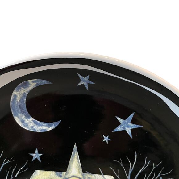 Potter's Studio Halloween HAUNTED HOUSE Salad Plates Set of 4 Witch Ghost New - Picture 6 of 10